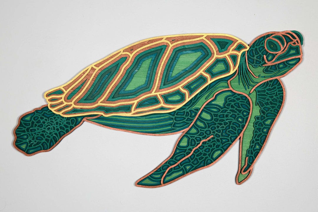 Sea Turtle Layered Wall Art - Etsy
