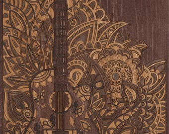 Guitar layered Wall Art