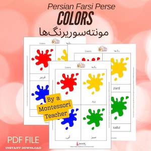 Montessori Persisch Farsi Persische Farbensprache