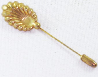 Miriam Haskell Gold-Plated Seashell Vintage Stick Pin (B-2-5)