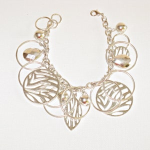 CLEARANCE SALE -  Silver Tone Circles Vintage Bracelet (BR-1-1)