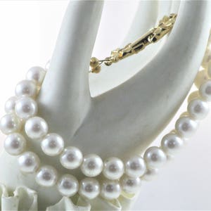 Vintage White Faux Pearl Double Strand Bracelet (BR-4-2)