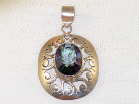 Ciondolo Gioielli Argento Sterling 925 In Topazio Mistico Fatto - Foto 10