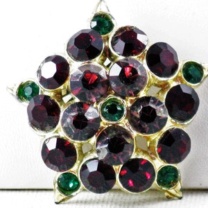 Vintage Multicolored Rhinestone Star Brooch Pin (B-1-2)
