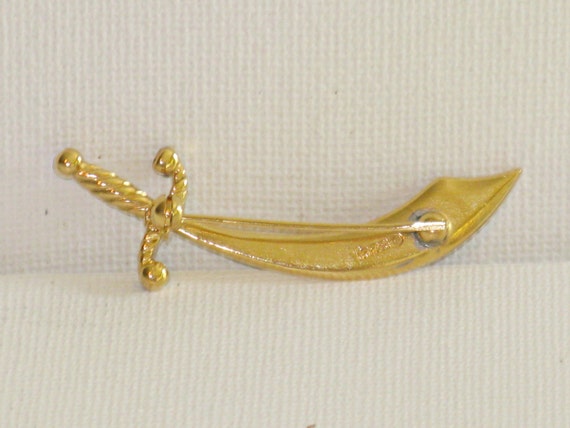 Crown Trifari Scimitar Sword Vintage Brooch Pin (… - image 2