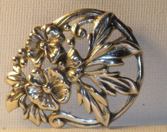 Vintage Danecraft Sterling Silver Floral Brooch Pin (B-3-7)