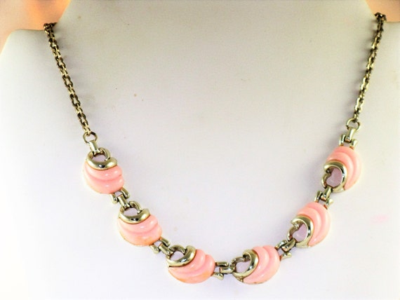 Vintage Light Pink Thermoset Necklace (N-2-1) - image 1
