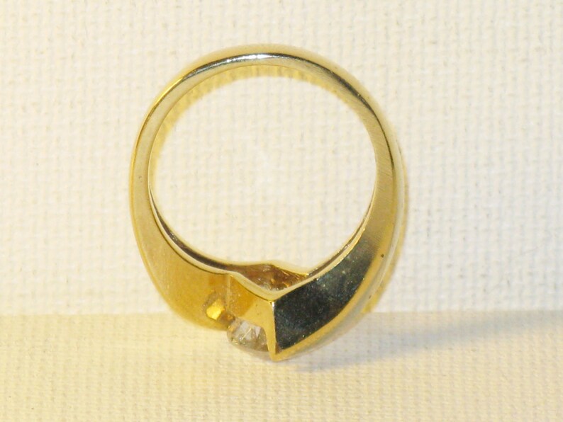 Vintage Lind 14KT HGE Gold Plated CZ Cocktail Ring NOS New Old Stock 