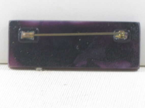 Antique Vintage Art Deco Purple and Gold Art Glas… - image 3