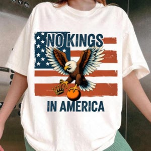 No Kings in America Bald Eagle Png| No Kings Png | America Png| Funny Political Meme Png| Patriotic Png| Social Justice Png
