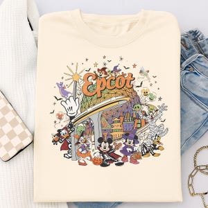 Vintage Disney Halloween Epcot Center PNG, Mickey & Friends Halloween Costume Digital File, Mickey&#39;s Not So Scary Party Design