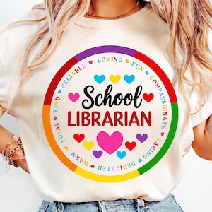 School Librarian PNG, Librarian Digital Download, Library Books School Design, Back To School Librarian, Library Sublimation Design