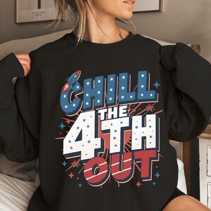 Chill The Fourth Out Skeleton PNG | Vintage Retro American Flag 4th of July Design | Funny Patriotic USA PNG Digital Download