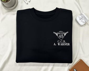 Shatter Me Sector 45 Embroidered Sweatshirt, Aaron Warner Crewneck Shirt, Bookish Embroidery, Dystopian Fantasy Merch, Reader Gift