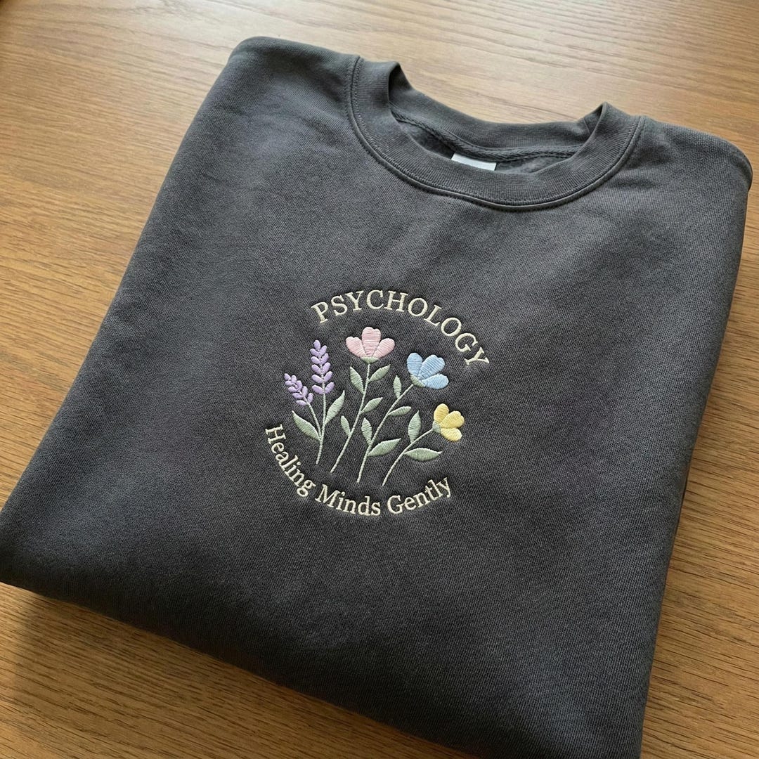 Psych Sweaters Embroidered Psychology Sweater, Healing Minds Gently Crewneck, Mental ...