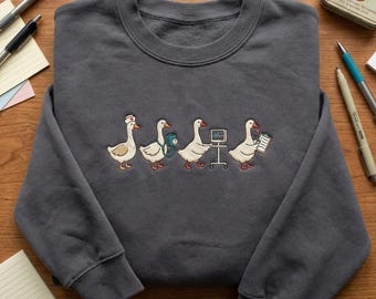 Medical Geese Embroidered Sweatshirt, Nurse Team Hoodie, Hospital Staff Crewneck, Nursing School Gift, Silly Bird Top, Clinical