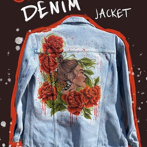 Handbemalte Jeansjacke - Custom Art Fashion - Einzigartige tragbare Kunst, Custom Jeansjacke, Handbemalte Jeansjacke