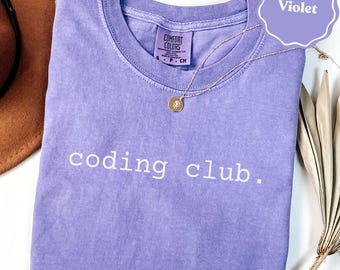 Coding club comfort colors®-shirt: geeky programmer-T-shirt | cadeau programmeurclub | T-shirt met humor voor ontwikkelaars | verjaardagscadeau coder | shirt cadeau-idee