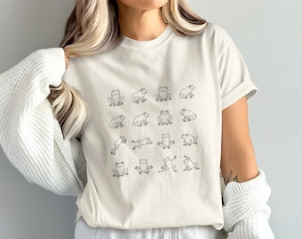 Cute frog comfort colors® shirt, yoga frogs shirt, funny animal tee | animal lover gift shirt | cute animal humor tee | funny animal gift