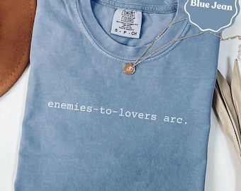 Enemies to lovers arc comfort colors® shirt: funny book lover | romance reader gift shirt | booktok fan tee | trope lover gift | gift tshirt
