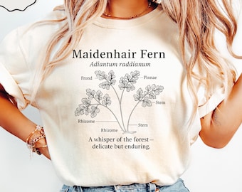 Maidenhair fern comfort colors® shirt | fern lover gift shirt | shade plant lover tee | woodland plant gift | funny gift for her