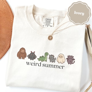 Camiseta veraniega peculiar, camiseta divertida de críptido, colores cómodos 1717 Bigfoot Mothman Nessie regalo, camiseta cryptidcore linda para amantes de los críptidos