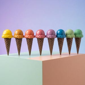 Ice Cream Cone Wall Decor, Ice Cream Shop Decoration, Colorful Ice Cream Parlor Wall Art, Candy Store Decor