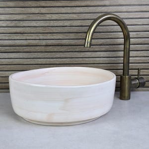 Handgefertigtes Keramikwaschbecken – modernes rundes Badezimmerwaschbecken, handgefertigtes Keramikwaschbecken – modernes rundes Badezimmerwaschbecken