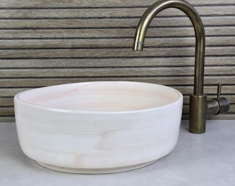 Handcrafted Ceramic Basin – Modern Round Bathroom Sink, Handcrafted Ceramic Basin – Modern Round Bathroom Sink
