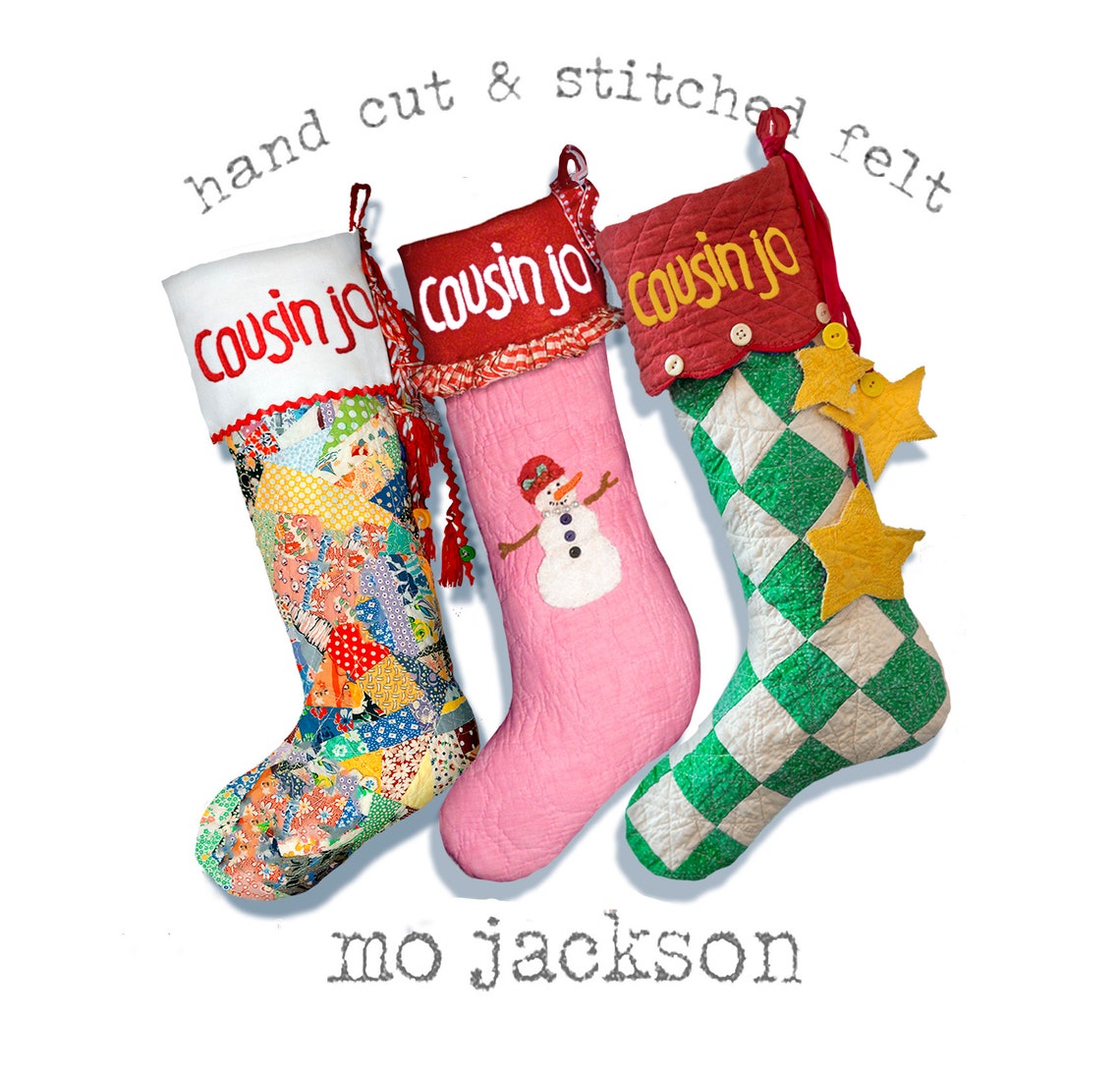 Personalized Flower Christmas Stocking Handmade Wool Felt Etsy