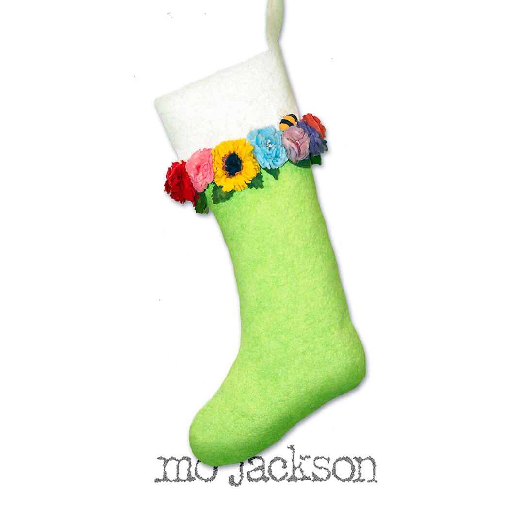 Personalized Flower Christmas Stocking Handmade Wool Felt Etsy