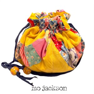 Vintage Wedding Ring Quilt Top Drawstring Bag