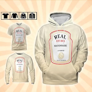 Cosplay Mayonnaise Hoodie Shirt – Fan Costume for Halloween, Conventions | Nerdy Outfit for Gamers & Character Lovers