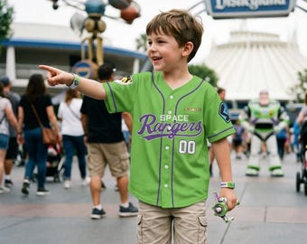 Personalisierte Disney Toy Story Buzz Lightjahre Space Rangers grünes Baseballtrikot, benutzerdefinierte Toy Story, 2026 Disney World Familienurlaub