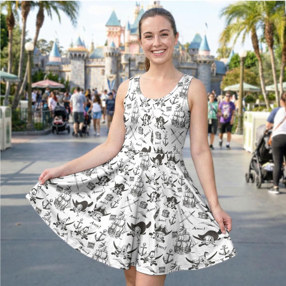 Discover Pirates Mickey Mouse And Friends Skater Dress, Disney Mouse Women Dress, Cartoon Summer Dress, Mickey Dress For Her, Magic Kingdom Gift