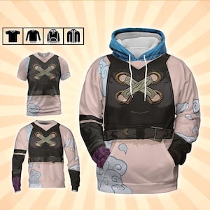 Cosplay Powder Chaos Blue Hoodie Shirt – Fan Costume for Halloween, Conventions | Nerdy Outfit for Gamers & Character Lovers