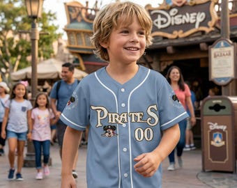 Personalisieren Sie Disney Pirates Micky Maus Blau Baseball Jersey, Benutzerdefinierte Disney Pirates, Piratenleben, Disney Cruise Shirt, Mickey und Freunde