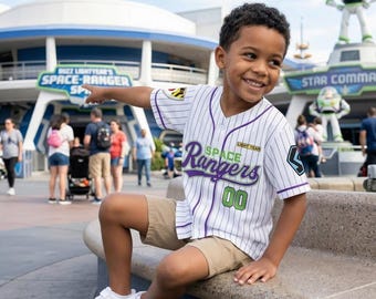 Personalisierte Disney Toy Story Buzz Lightjahre Space Rangers gestreiftes Baseballtrikot, benutzerdefinierte Toy Story, 2026 Disney World Familienurlaubsreise