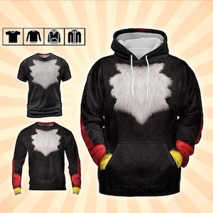 Cosplay Black Hedgehog Chaos Hoodie Shirt – Fan Costume for Halloween, Birthday Gift for Kids, Blue Hedgehog Fan Lover, Retro Game