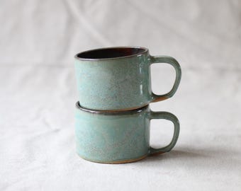 Ręcznie robiony ceramiczny kubek do kawy – Glacier Glaze Rustic Pottery