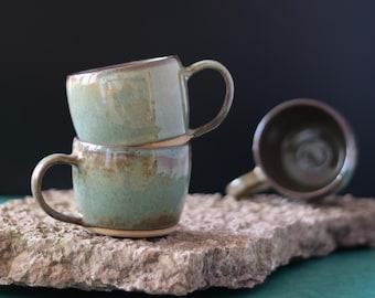 Ręcznie robiony ceramiczny kubek do kawy - Rustic Woodlands Glaze