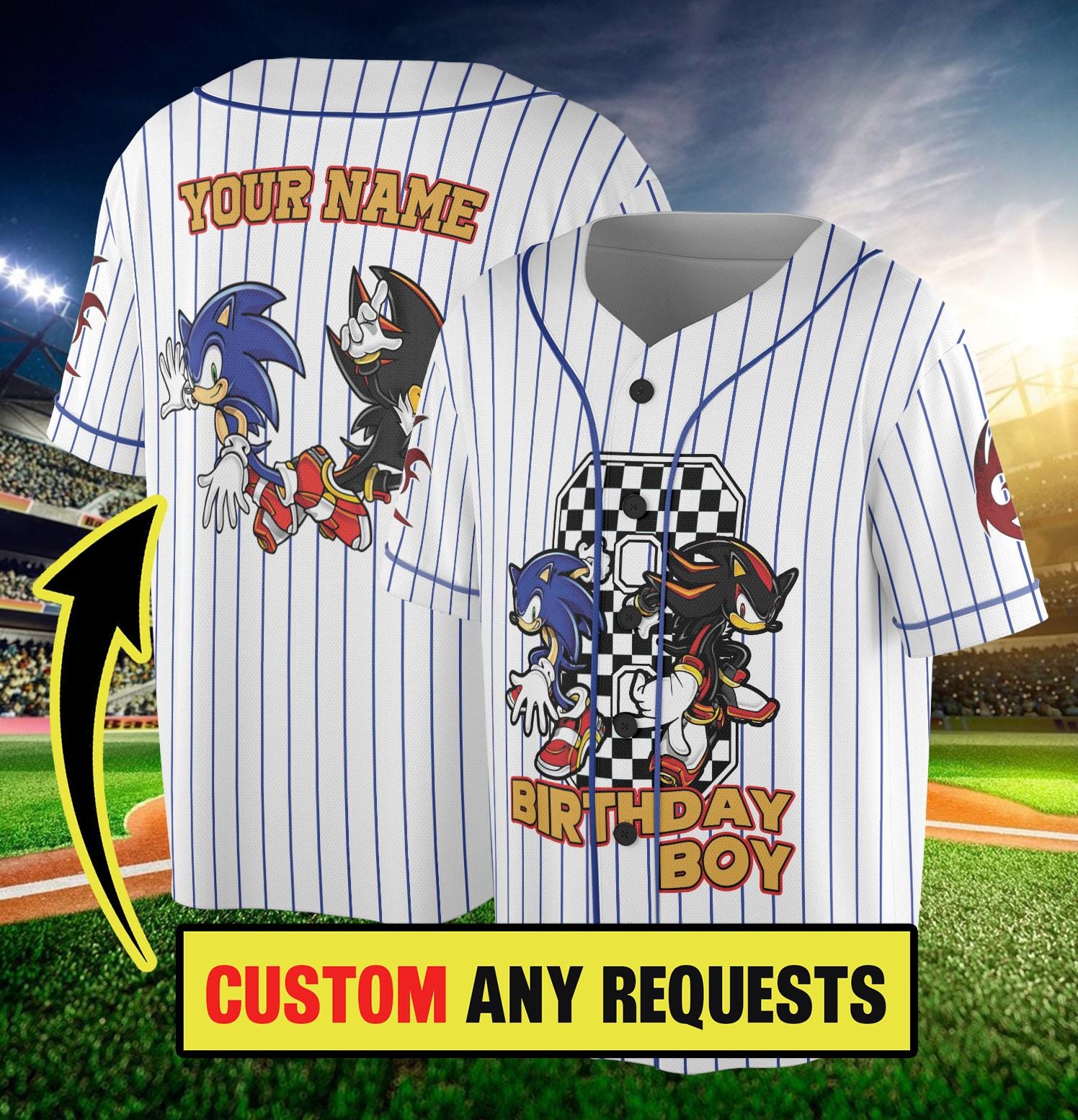 Discover Custom Sonic Jersey Baseball, Custom Sonic Jersey, Funny Sonic Jersey, Sonic Party Jersey, Sonic Birthday Gift