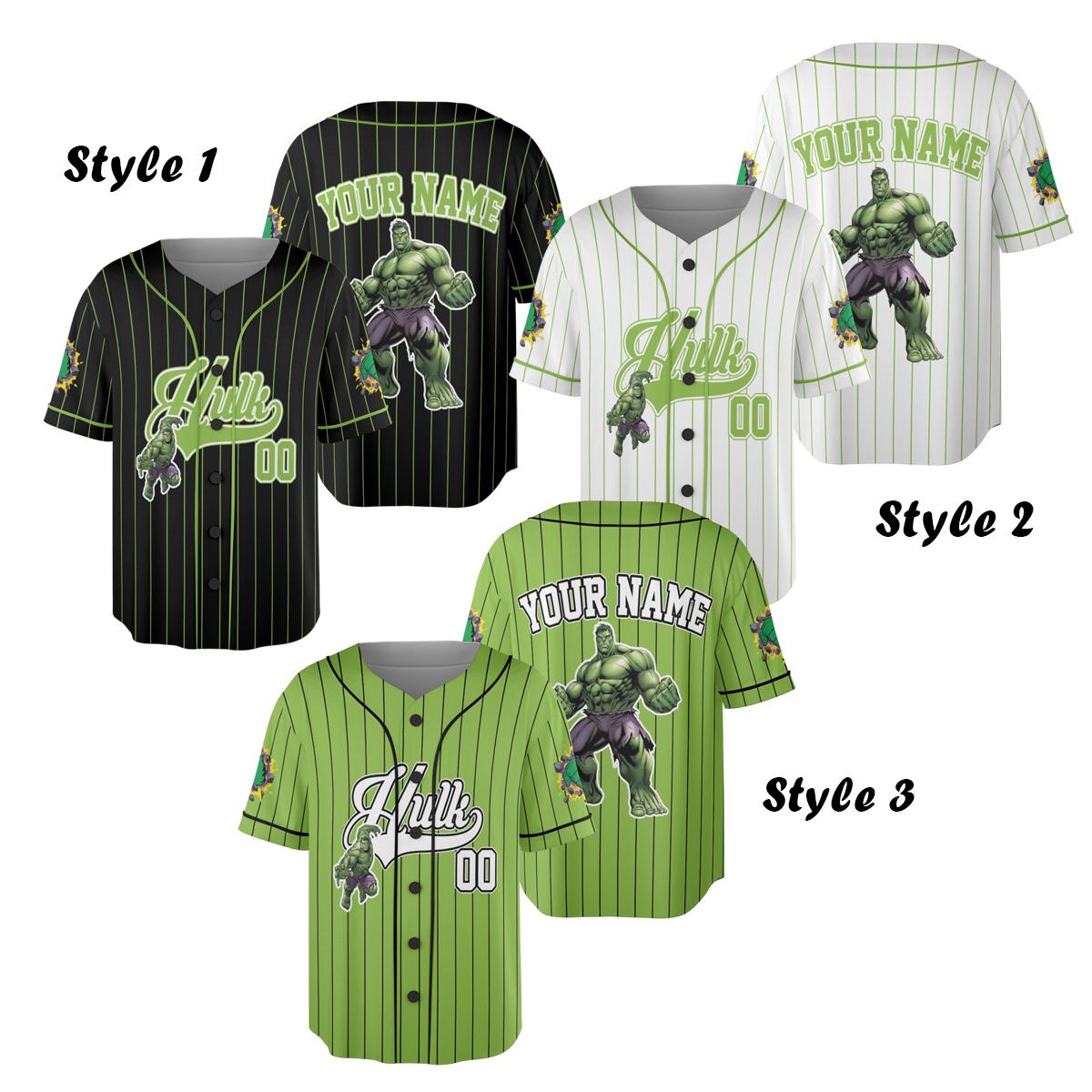 Discover Custom Hulk Collection Baseball Jersey, Hulk Superhero Kids Jersey