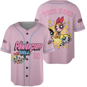 Personalized The Powerpuff Girls Baseball Jersey, Custom The Powerpuff Girls Jersey Shirt, The Powerpuff Girls Baseball Team Outfit