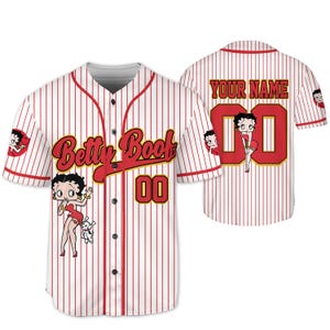 Personalized Betty Boop Baseball Jersey, Personalized Betty Boop Cartoon Y2K Baseball Jersey, Retro Cartoon Baseball Outfit