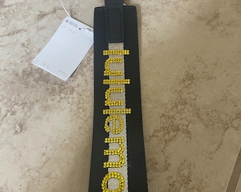 Custom rhinestone lululemon Never Lost Keychain
