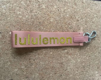 Custom rhinestone lululemon Never Lost Keychain