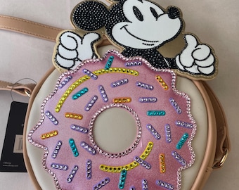 Disney Mickey Mouse rhinestone donut crossbody purse