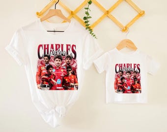 Camiseta de Charles Leclerc Ferrari F1: Camiseta unisex para aficionados a las carreras