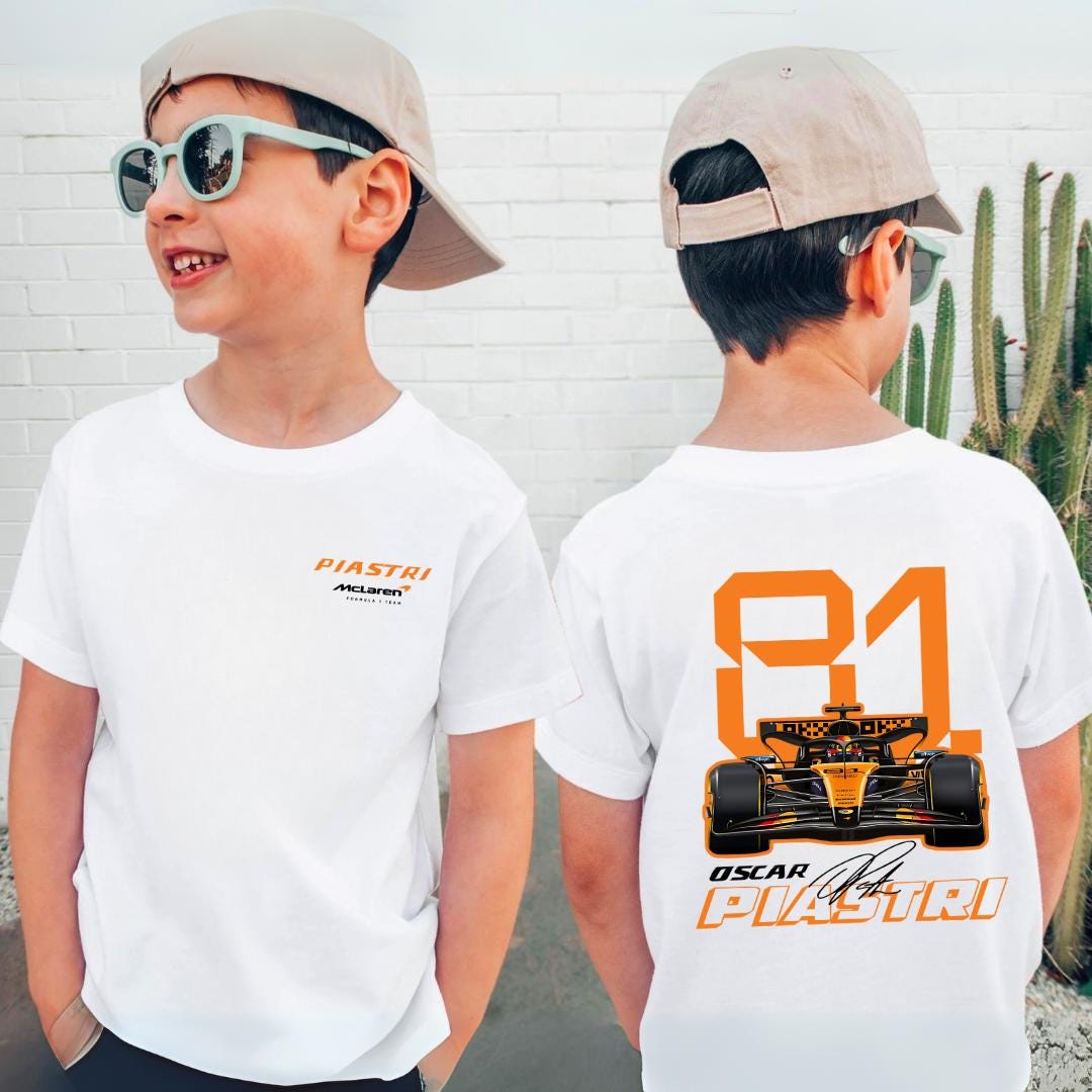 T-shirt Oscar Piastri F1 – Piastri 81 – Haut Pilote McLaren – Fait Main – Taille S